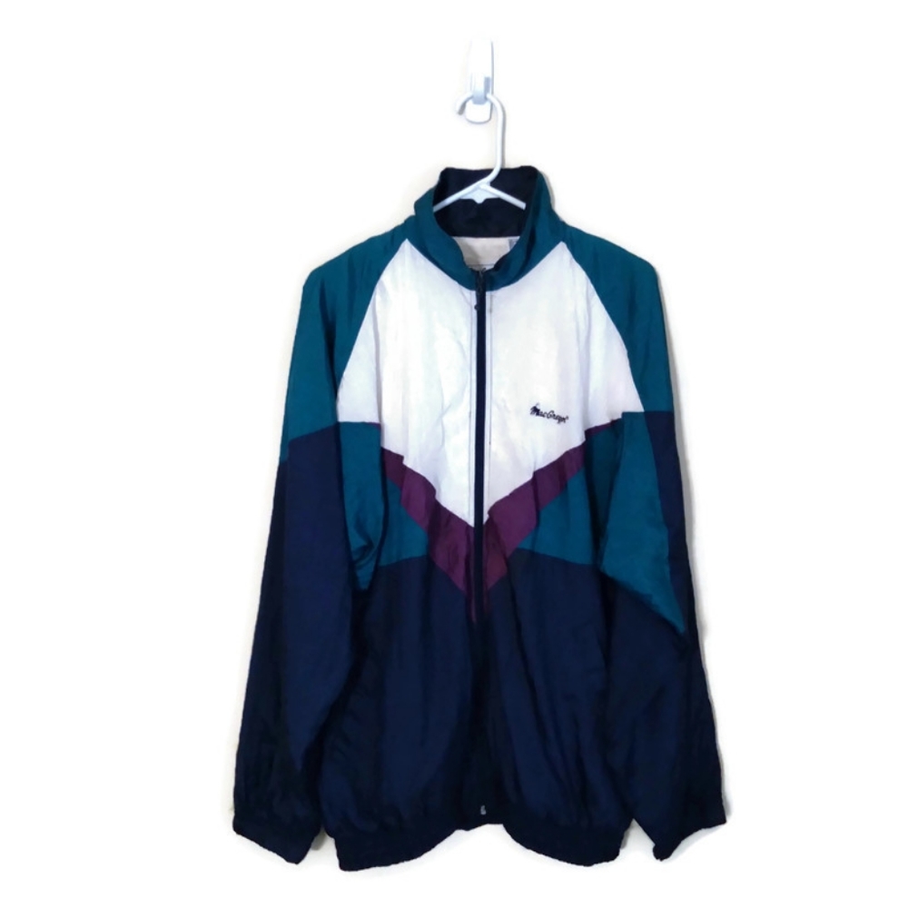 Vintage MacGregor Men's Full Zip Lined Tennis Windbreaker Jacket Sz Large
